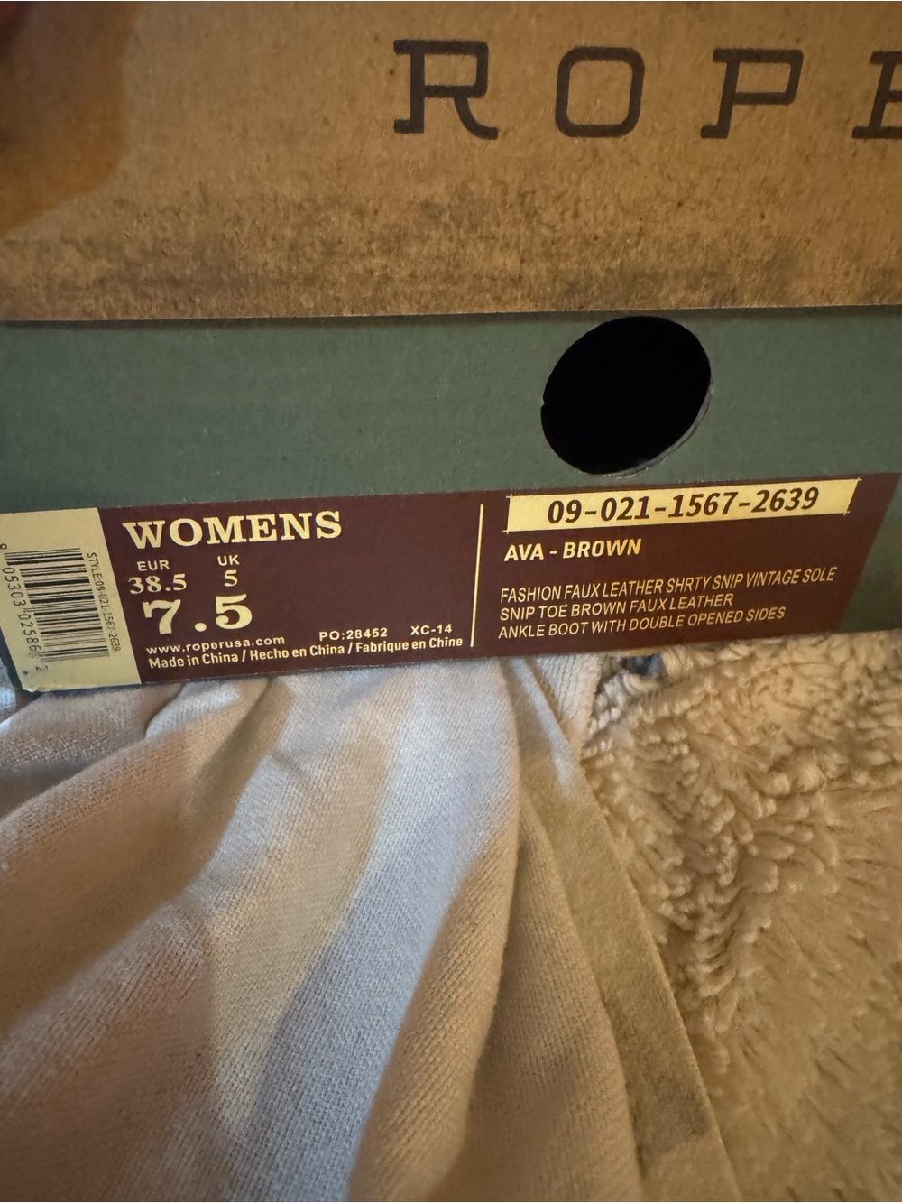 Roper Brown Leather Embroidered Ankle Booties - Picture 4 of 4